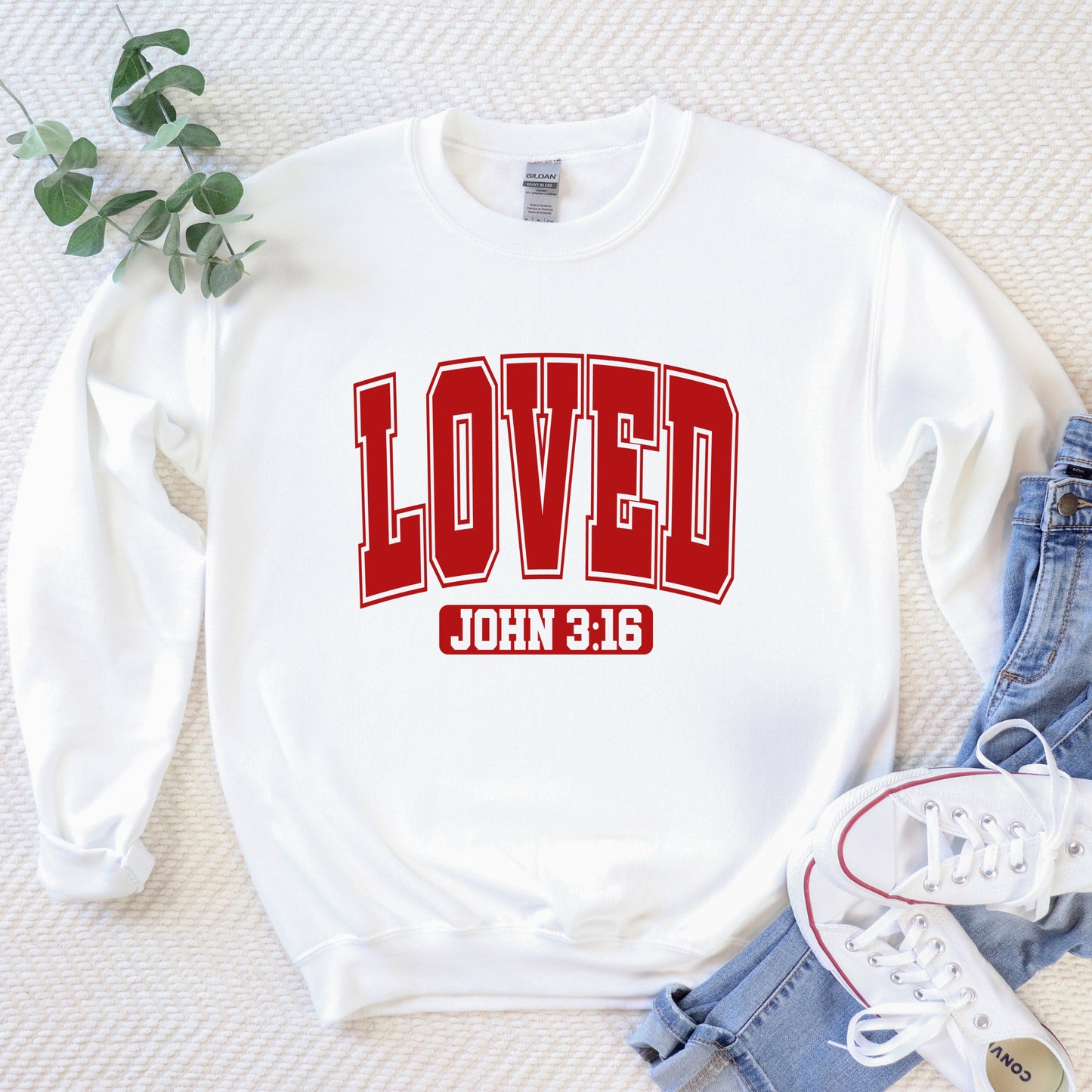 'LOVED' John 3:16 Soft Crewneck Sweatshirt