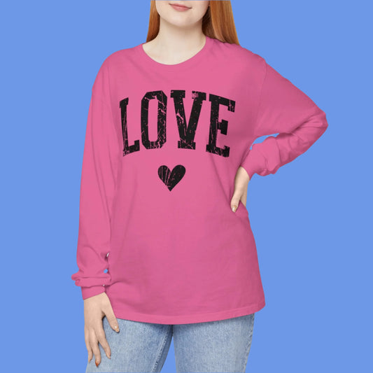 Love - Women's Long Sleeve Tee - Black Print