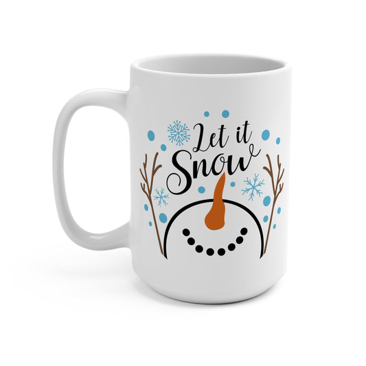 Let It Snow Snowman Ceramic Mug – 15 oz
