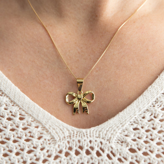 Beautiful Gold Plated Bow Charm