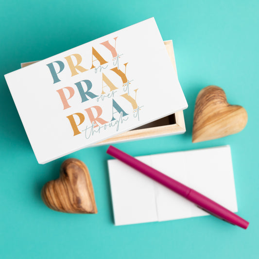Pray, Pray, Pray Wood Prayer Box