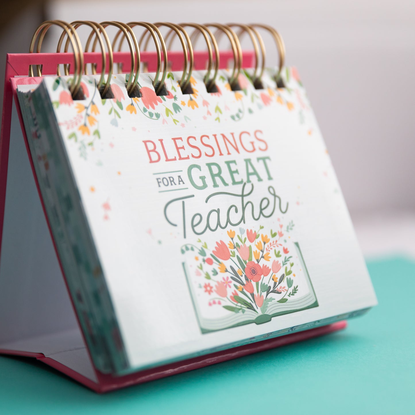 Blessings for a Great Teacher Standing Desk Spiral Flip Calendar