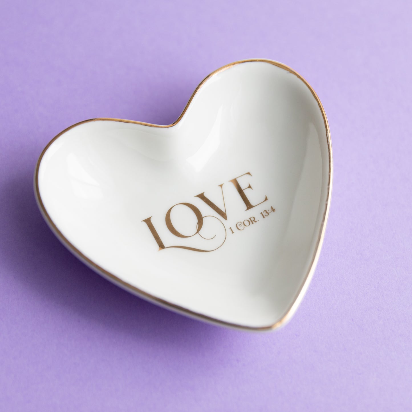 Heart Shape "Love" Jewelry White Trinket Tray
