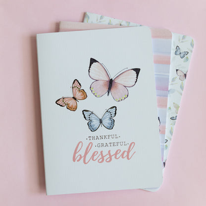 Butterfly Blessed Journal Set of 3 — Lined Notebooks | John 1:16