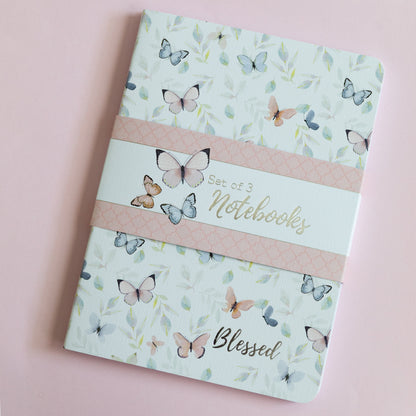 Butterfly Blessed Journal Set of 3 — Lined Notebooks | John 1:16
