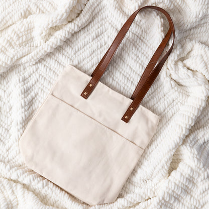 Faith-Inspired Canvas Tote Bag | Bible Verse & Floral Design