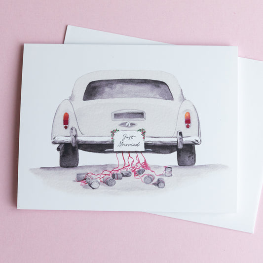 Just Married Wedding Greeting Card