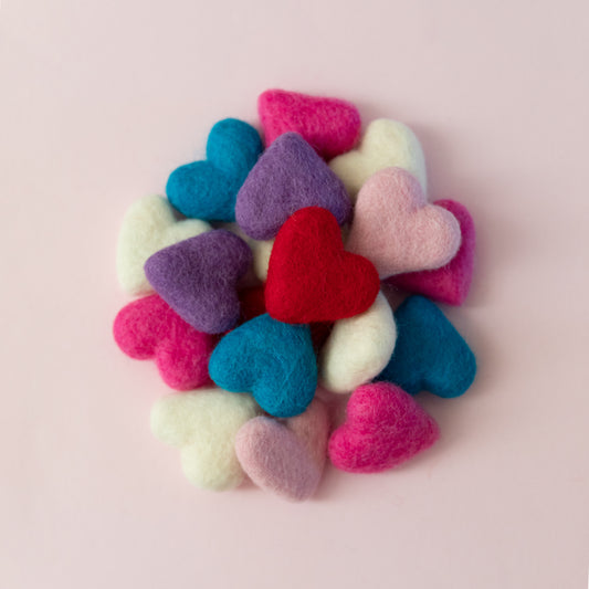 Wool Felted Comfort Hearts