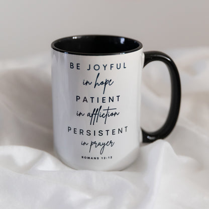 Romans 12:12 'Be Joyful in Hope' 15oz Ceramic Mug
