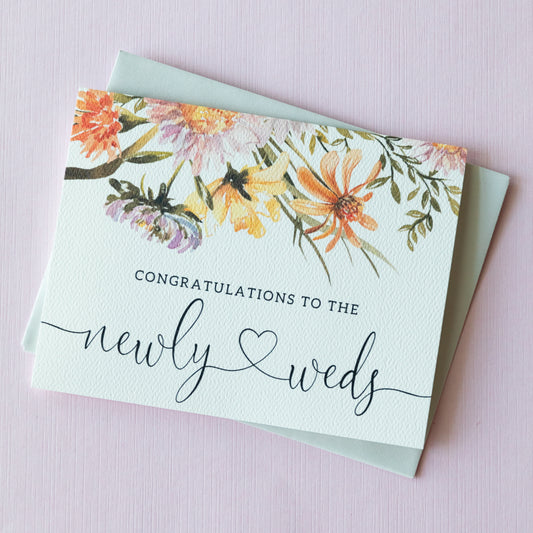 Newly Weds Floral Greeting Card