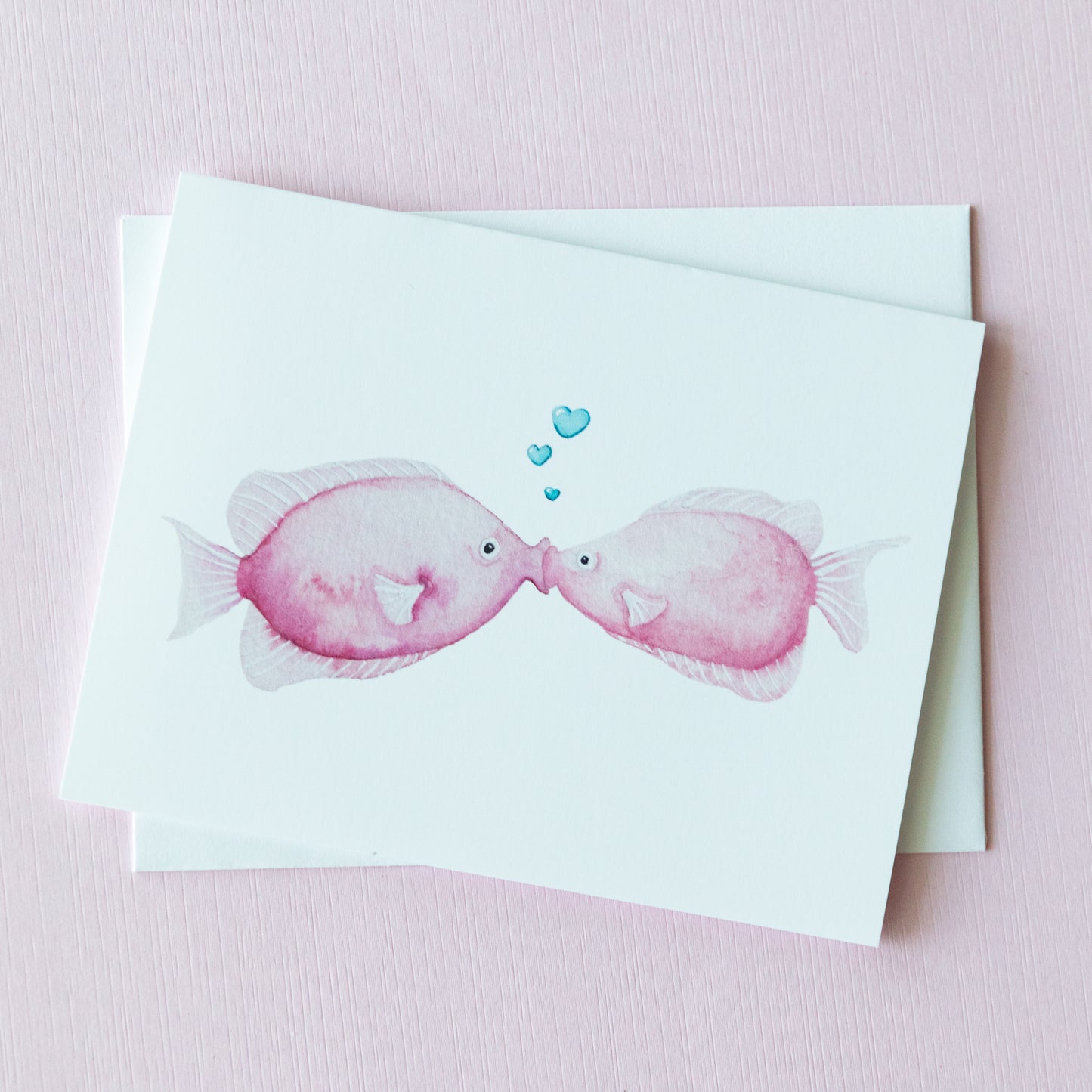 Love Theme Kissing Fish Greeting Card