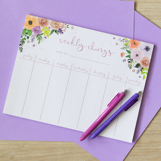 Weekly Things Planner - Large Note Pad