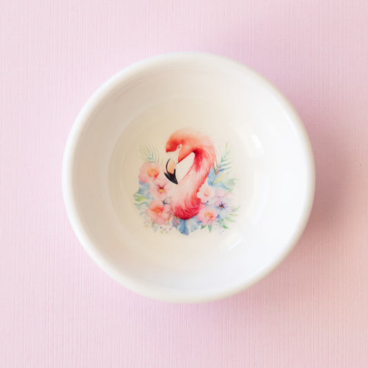 Flamingo Design Ceramic Jewelry Trinket Dish
