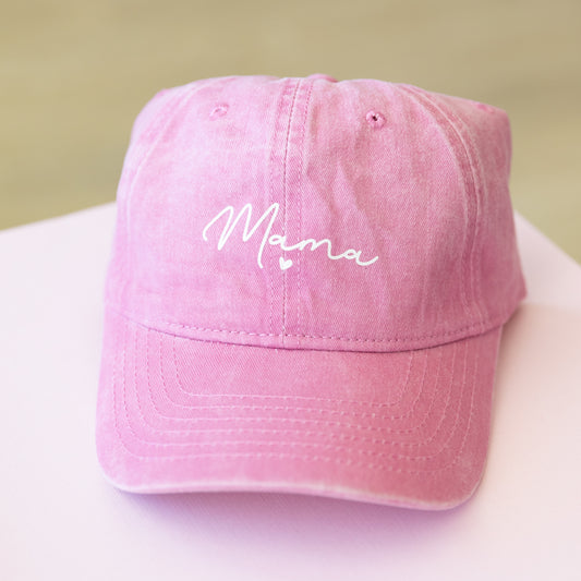 MAMA Printed Acid Washed Adjustable Baseball Cap