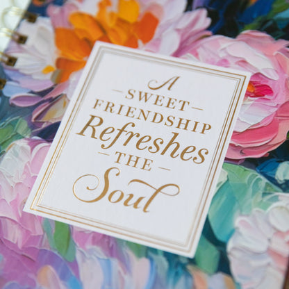 Floral Colorful Brushstroke Design Ladies Journal- 'A Sweet Friendship Refreshes the Soul'
