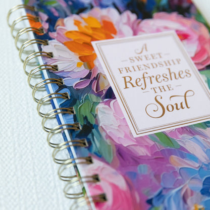 Floral Colorful Brushstroke Design Ladies Journal- 'A Sweet Friendship Refreshes the Soul'