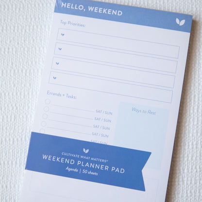 Hello Weekend Planner Agenda Note Pad