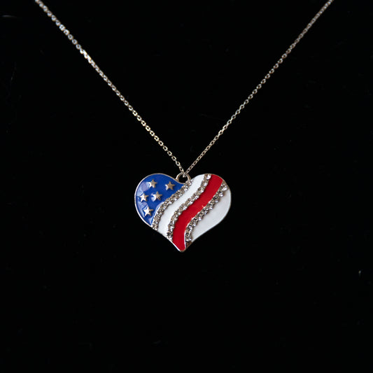 USA Flag Design Heart Shape Charm and USA Letters Shape Jewelry Charms