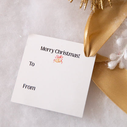 Christmas Tree Design 3" Gift Tags Set of 10 - White  Double Sided