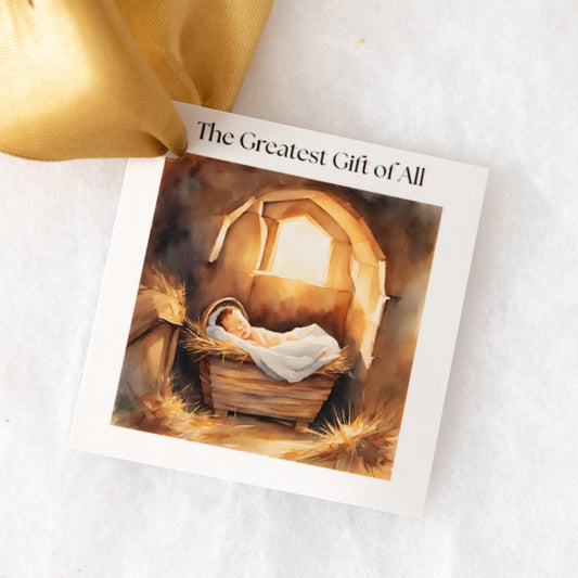 'The Greatest Gift of All' Christmas Gift Tags | 3" Square Cardstock | Set of 10