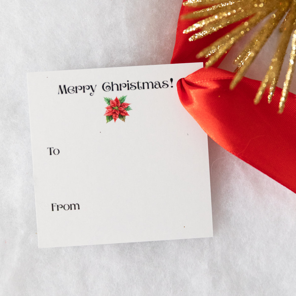 'Joy' Wreath Christmas Gift Tags | 3" Square Cardstock | Set of 10