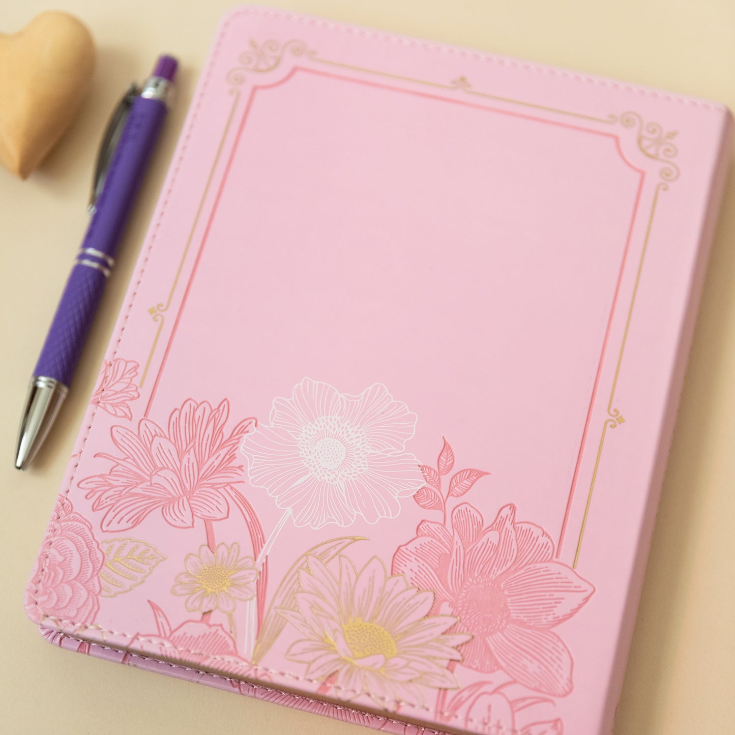 'New Beginnings' Women's Daily Devotional Pink Faux Leather