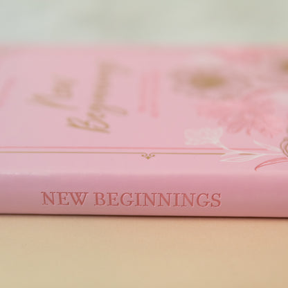'New Beginnings' Women's Daily Devotional Pink Faux Leather