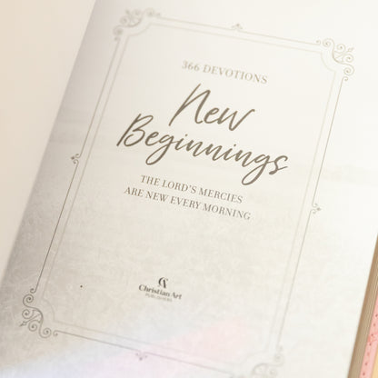'New Beginnings' Women's Daily Devotional Pink Faux Leather