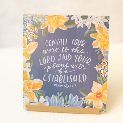 Scripture Cards with Gold Metal Stand