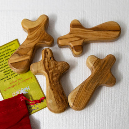 Holy Land Authentic Prayer Cross Solid Olive Wood Hand Crafted