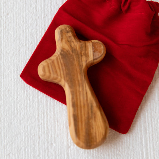 Holy Land Authentic Prayer Cross Solid Olive Wood Hand Crafted