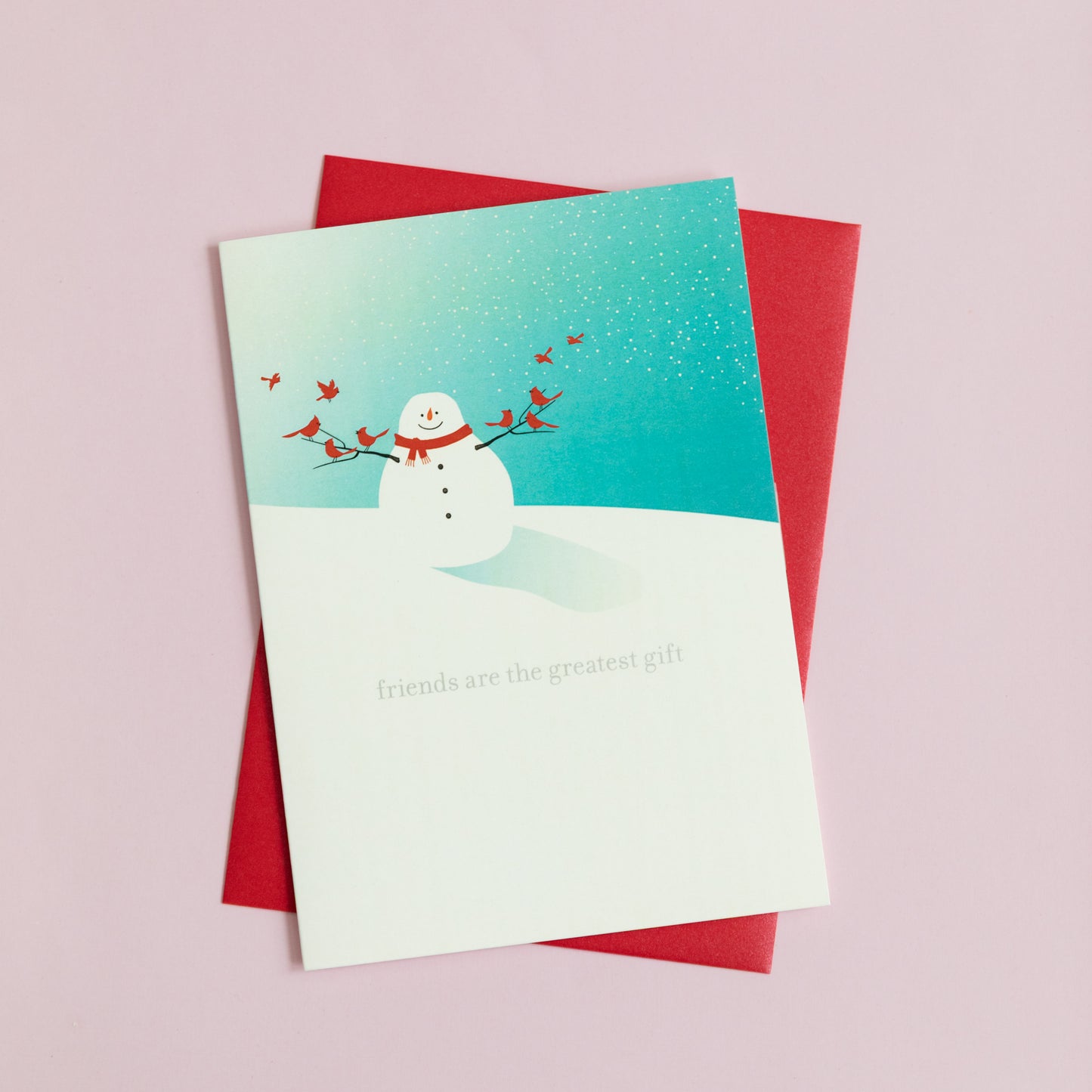 Friends Greatest Gift Snowman Hearts Card