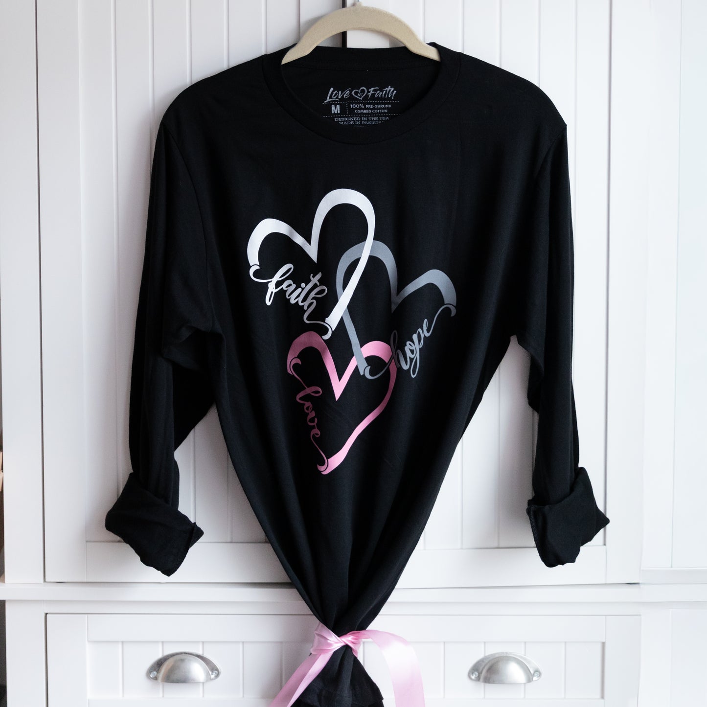'Faith Hope & Love' Three Hearts Women's Tee