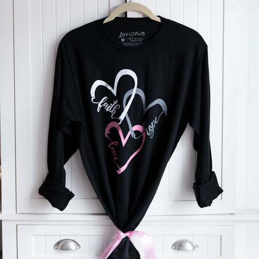 'Faith Hope & Love' Three Hearts Women's Tee- SALE!!