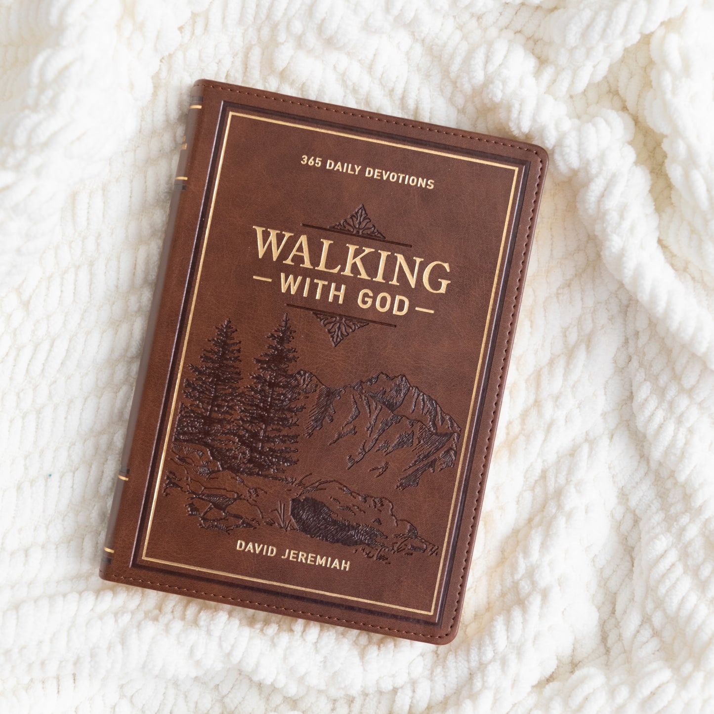 Walking with God by David Jeremiah | Large Print Faux Leather Devotional