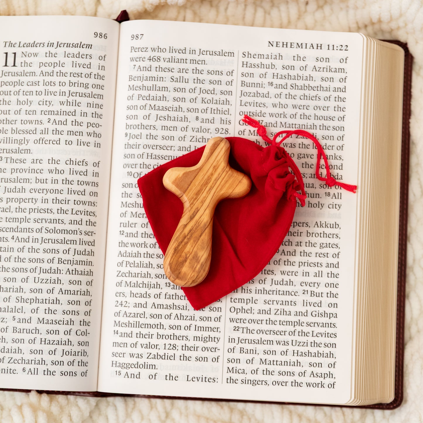 Authentic Olive Wood Prayer Cross – Handcrafted in the Holy Land