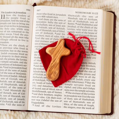 Olive Wood Prayer Cross – Handcrafted Comfort Gift from the Holy Land