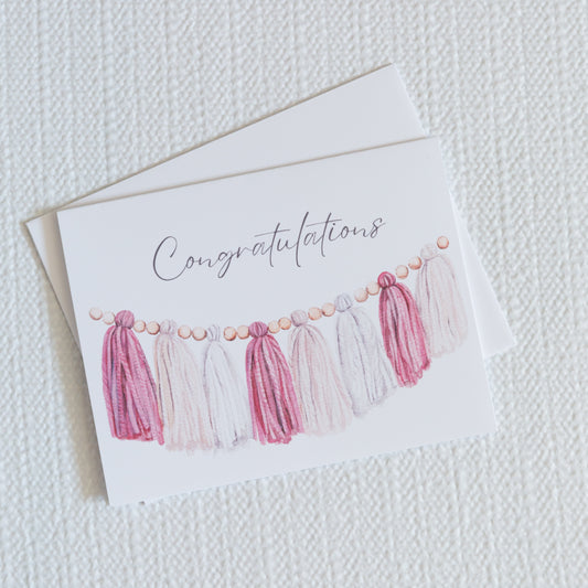 Congratulations Baby Shower, Baby Girl Greeting Card
