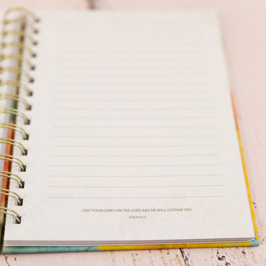 Wire-Bound Floral Journal — 'Great Is Thy Faithfulness' | Hard Cover Faith Journal