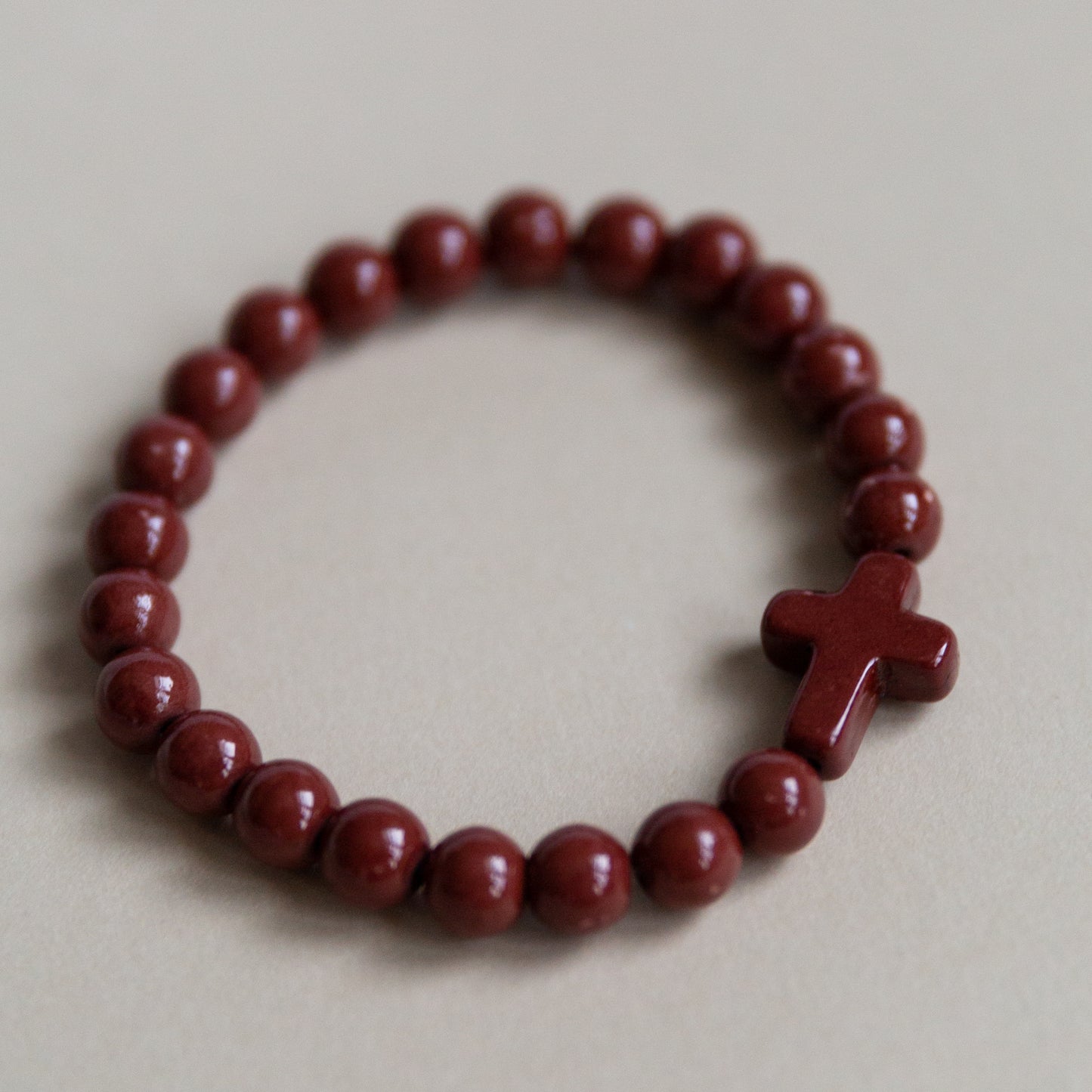 Stone Cross Inspirational Beaded Bracelet-Unisex