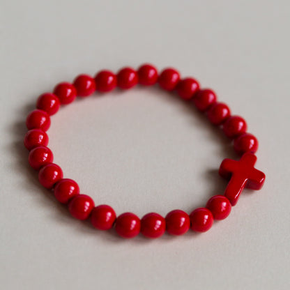 Stone Cross Inspirational Beaded Bracelet-Unisex