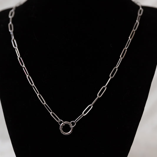 Carabiner Paperclip Chain Necklace – Stainless Steel, Gold & Silver, 20"