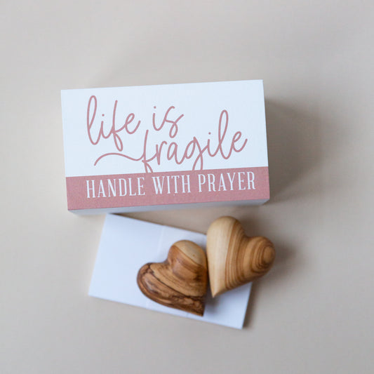 Handle with Prayer Wood Prayer Box – Includes Prayer Paper