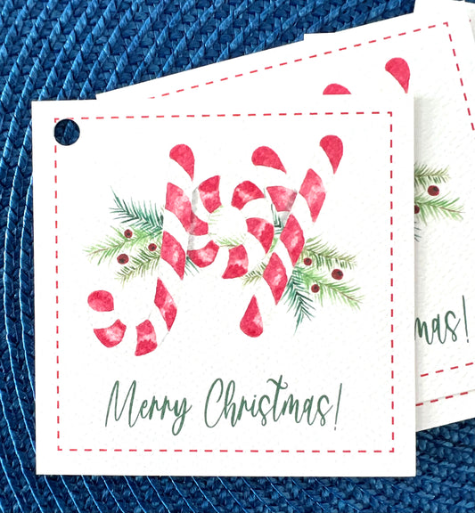 Candy Cane Joy Gift Tag - Set of 12