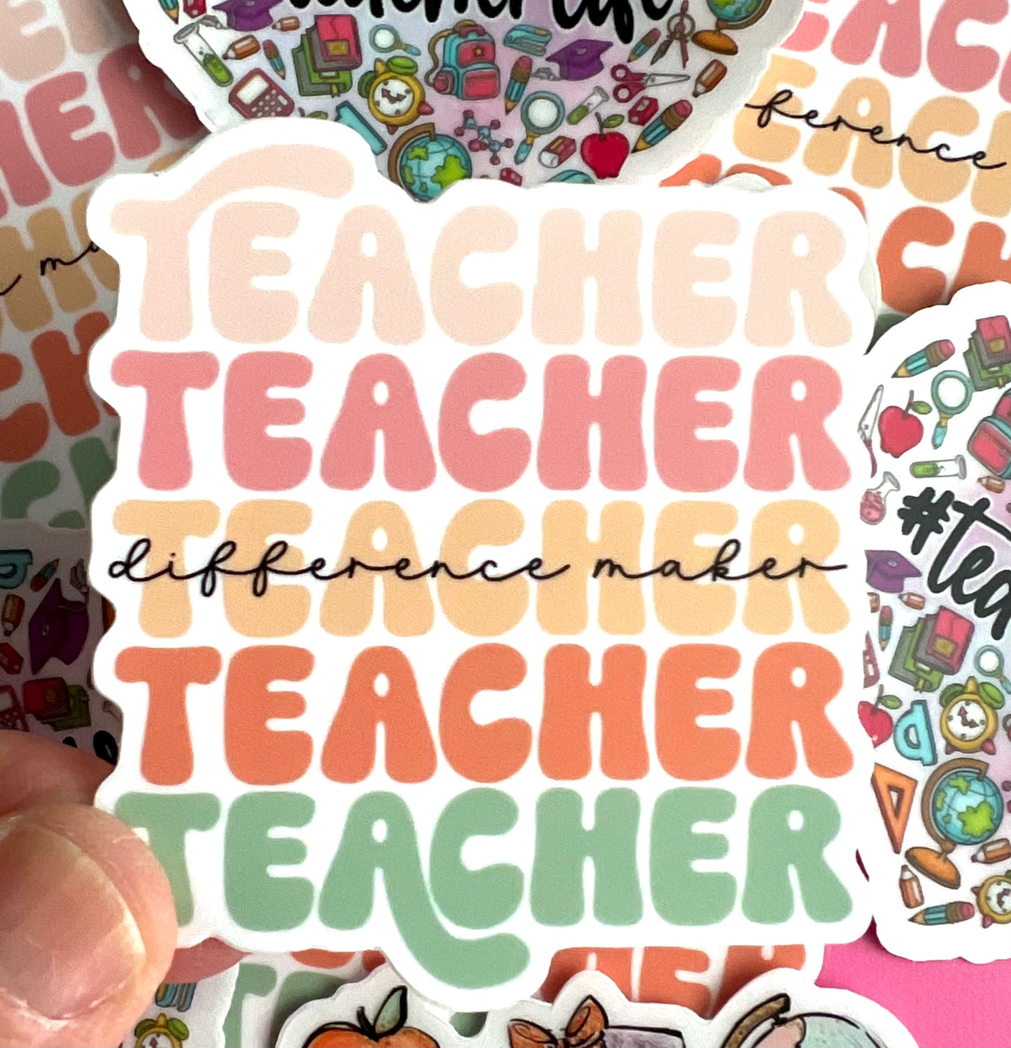 Teacher, Teacher, Teacher.. Colorful Vinyl 3" Sticker