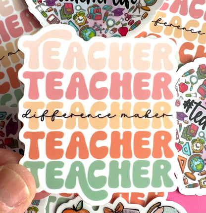 Teacher, Teacher, Teacher.. Colorful Vinyl 3" Sticker