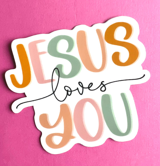 Jesus Loves You Vinyl 3" Sticker