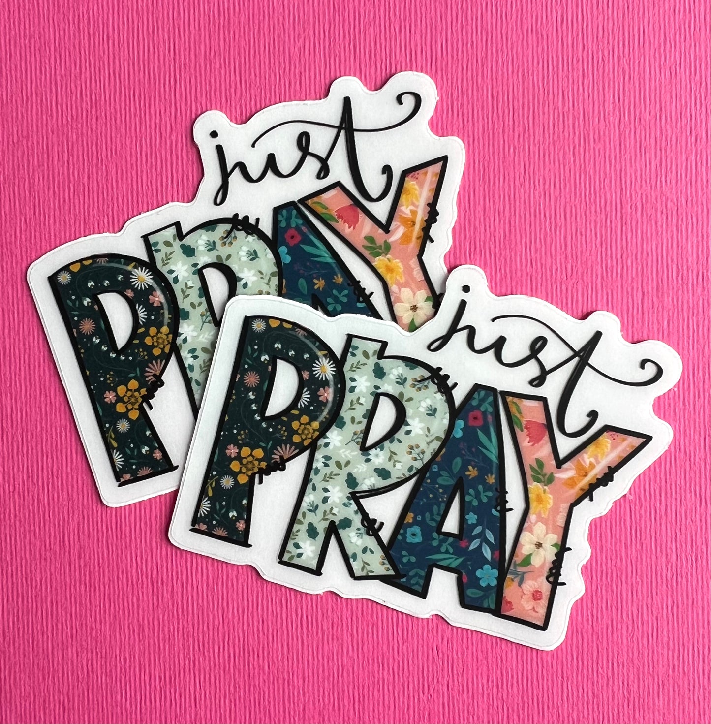 Just Pray Colorful 3" Clear Vinyl Sticker