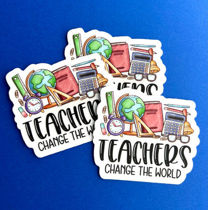 Teachers Change the World Clear Vinyl Sticker