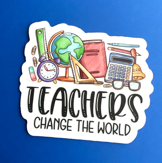 Teachers Change the World Clear Vinyl Sticker